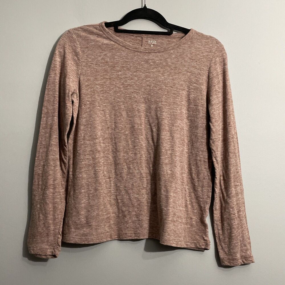 A.N.A Women’s M Pink Light Sweater Top Casual Cozy Soft Feminine Long Sleeve